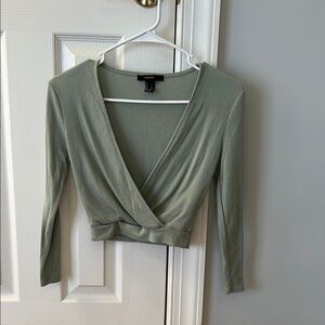 Forever 21 Elegant Olive Green Wrap Top